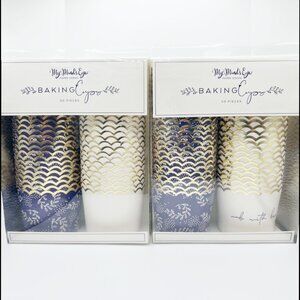 NEW 2x My Minds Eye Gold Foiled Baking and Snack Cups 50 Pieces - Made With Love